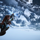 Another view of Aloy gliding beneath the map of Horizon Forbidden West.